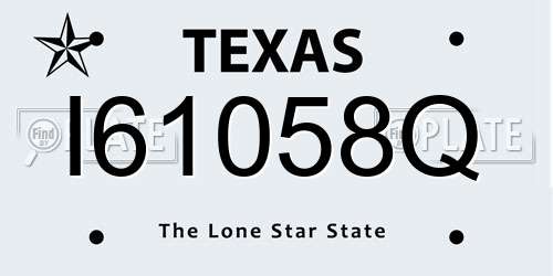 I61058Q Texas License Plate