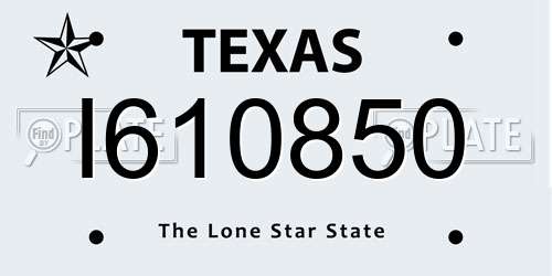 I610850 Texas License Plate