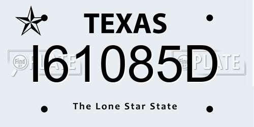I61085D Texas License Plate