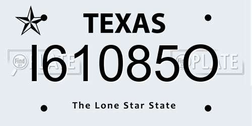 I61085O Texas License Plate