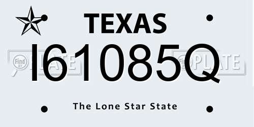 I61085Q Texas License Plate