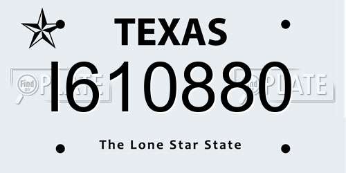 I610880 Texas License Plate