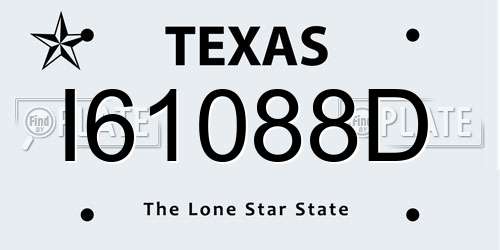 I61088D Texas License Plate