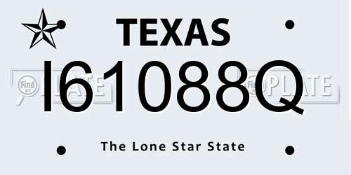 I61088Q Texas License Plate