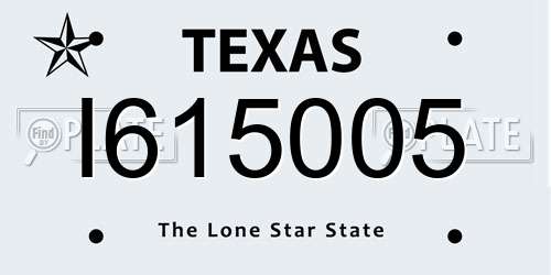 I615005 Texas License Plate