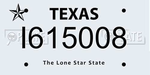 I615008 Texas License Plate