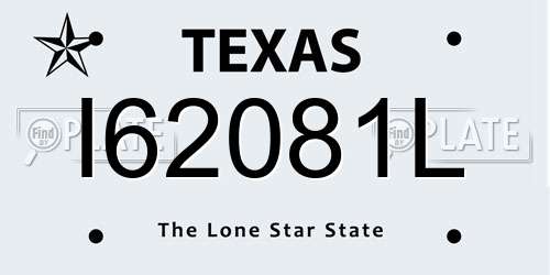 I62081L Texas License Plate