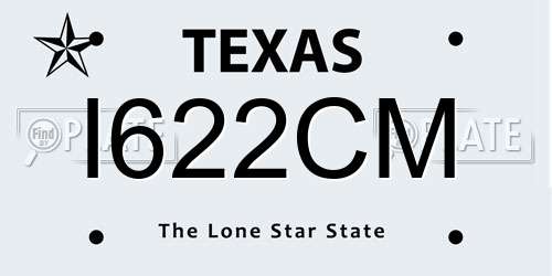 I622CM Texas License Plate