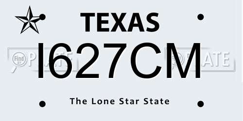 I627CM Texas License Plate