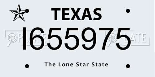 I655975 Texas License Plate