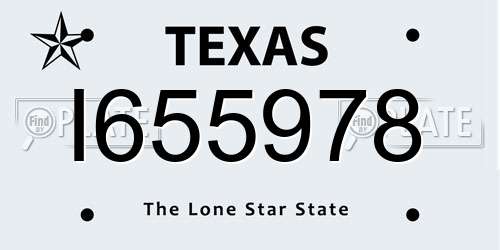 I655978 Texas License Plate
