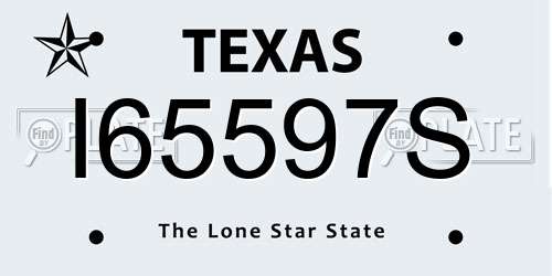 I65597S Texas License Plate