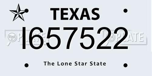 I657522 Texas License Plate