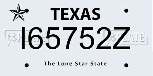 I65752Z Texas License Plate