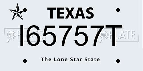I65757T Texas License Plate