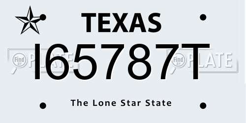 I65787T Texas License Plate