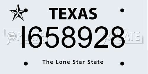 I658928 Texas License Plate