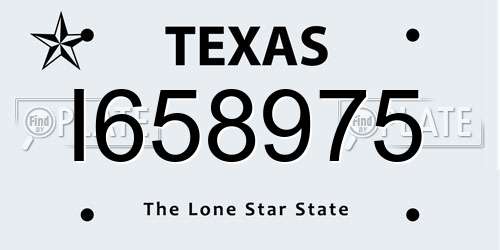 I658975 Texas License Plate