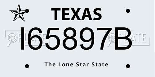 I65897B Texas License Plate