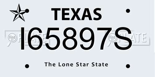 I65897S Texas License Plate