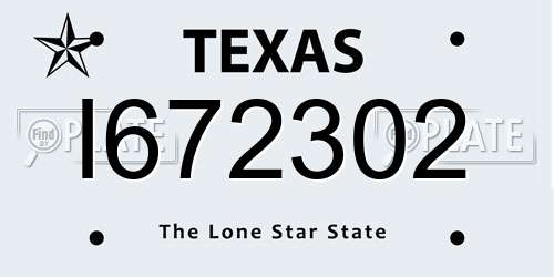 I672302 Texas License Plate