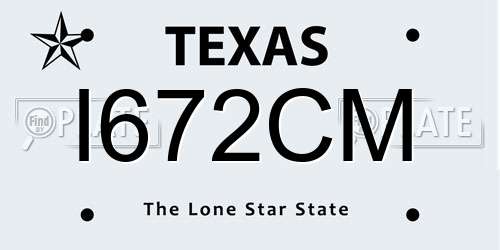 I672CM Texas License Plate