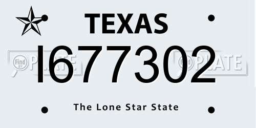 I677302 Texas License Plate