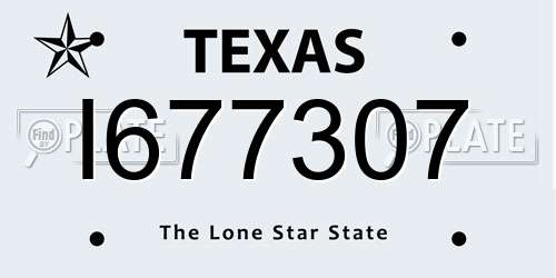 I677307 Texas License Plate