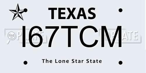 I67TCM Texas License Plate