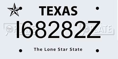 I68282Z Texas License Plate