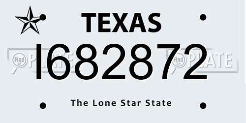 I682872 Texas License Plate
