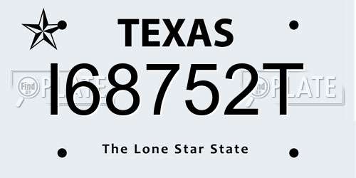 I68752T Texas License Plate