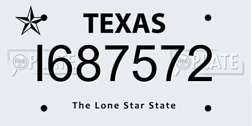 I687572 Texas License Plate