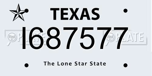 I687577 Texas License Plate