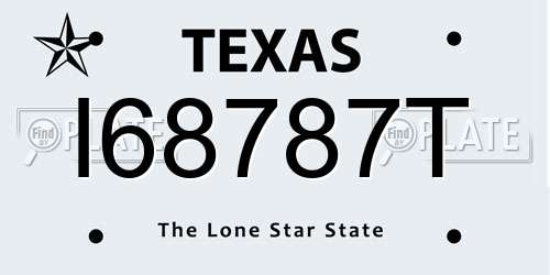 I68787T Texas License Plate