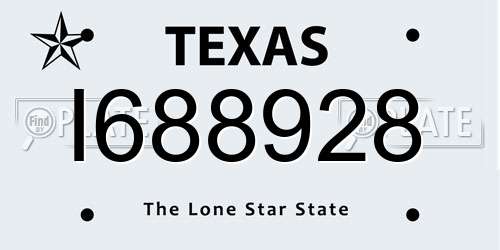 I688928 Texas License Plate