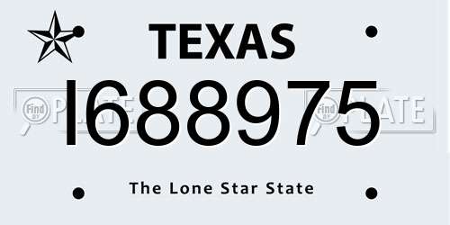 I688975 Texas License Plate