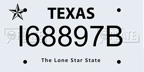 I68897B Texas License Plate