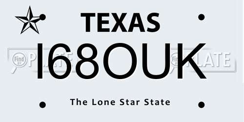 I68OUK Texas License Plate