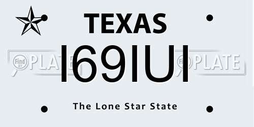I69IUI Texas License Plate