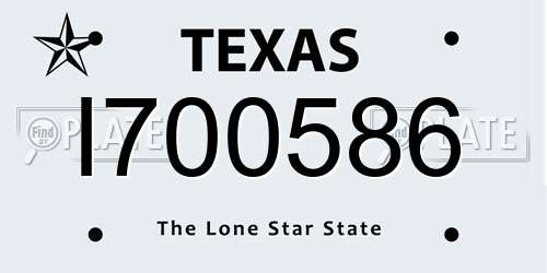 I700586 Texas License Plate