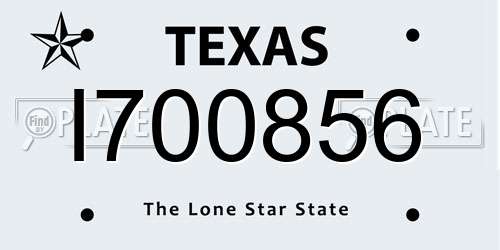 I700856 Texas License Plate