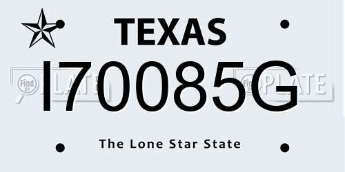 I70085G Texas License Plate