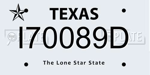 I70089D Texas License Plate
