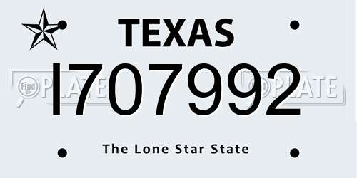 I707992 Texas License Plate