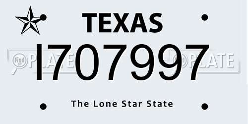 I707997 Texas License Plate