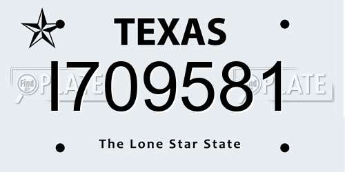 I709581 Texas License Plate