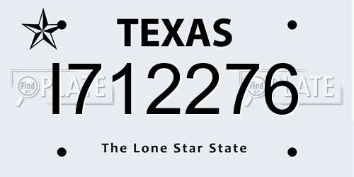 I712276 Texas License Plate