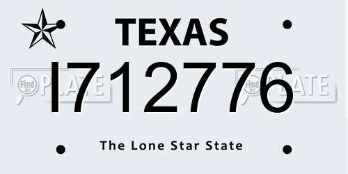 I712776 Texas License Plate