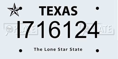 I716124 Texas License Plate